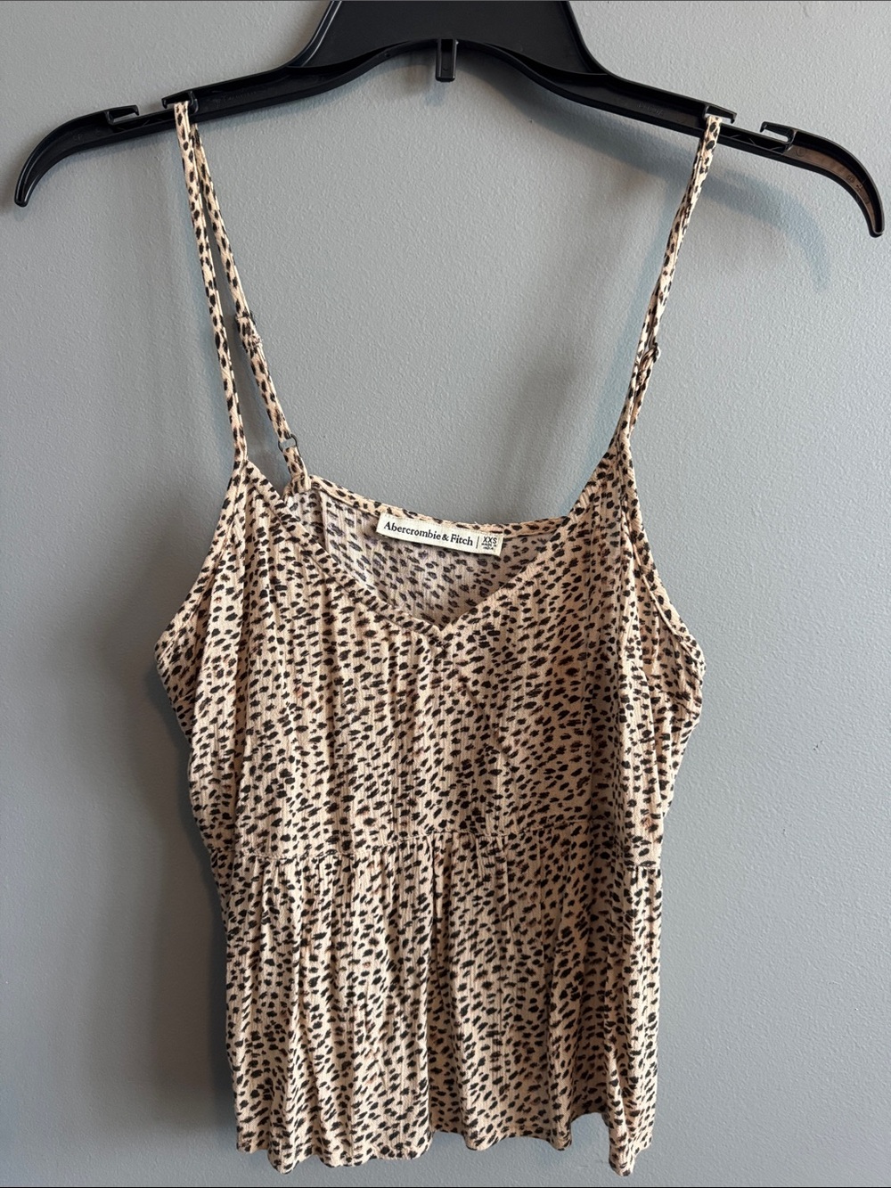 Abercrombie & Fitch Beige Leopard-Print Spaghetti Strap Cami